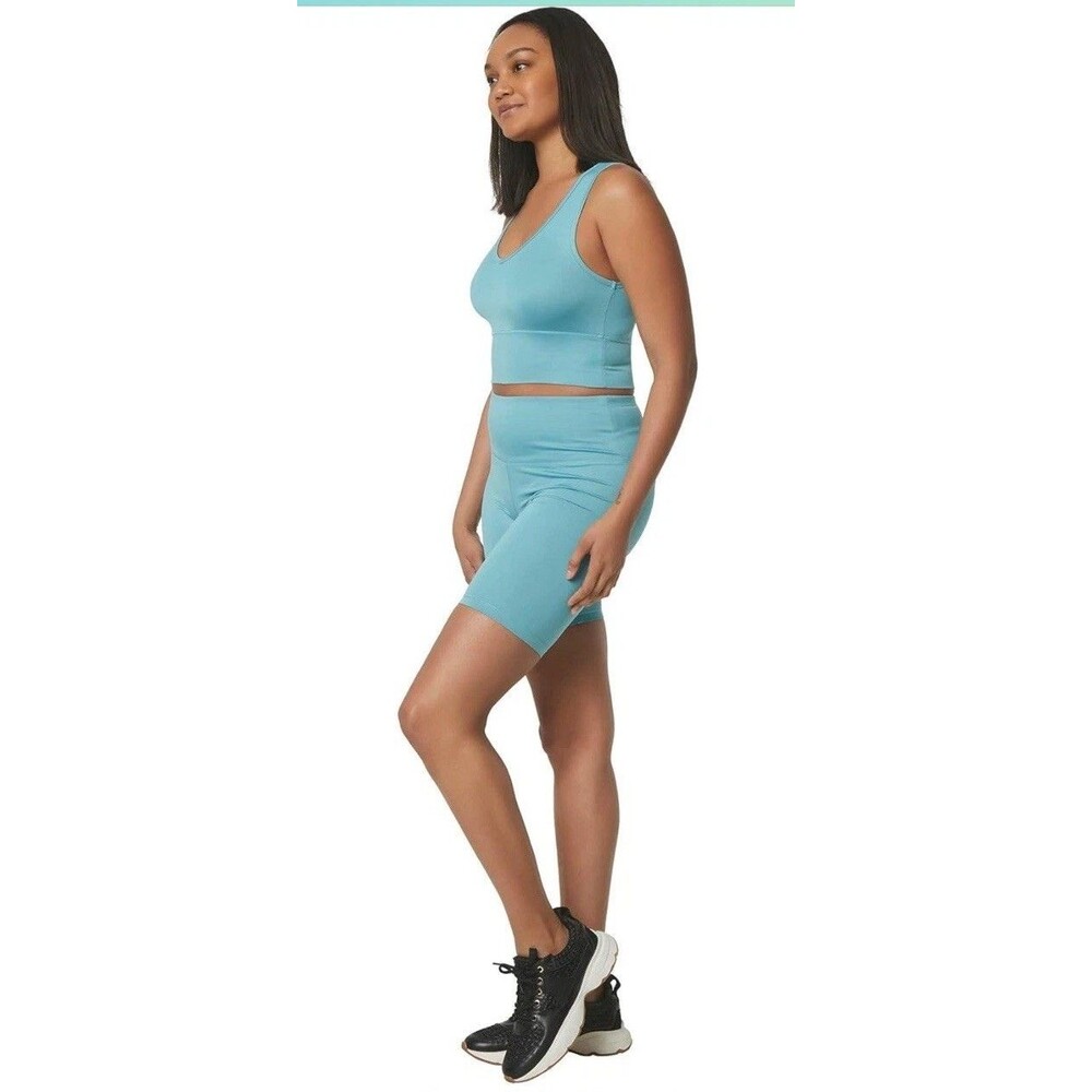 MARC NEW YORK BY ANDREW MARC PERFORMANCE-Crop Tank Top-X-Large-Teal Blue-NWT